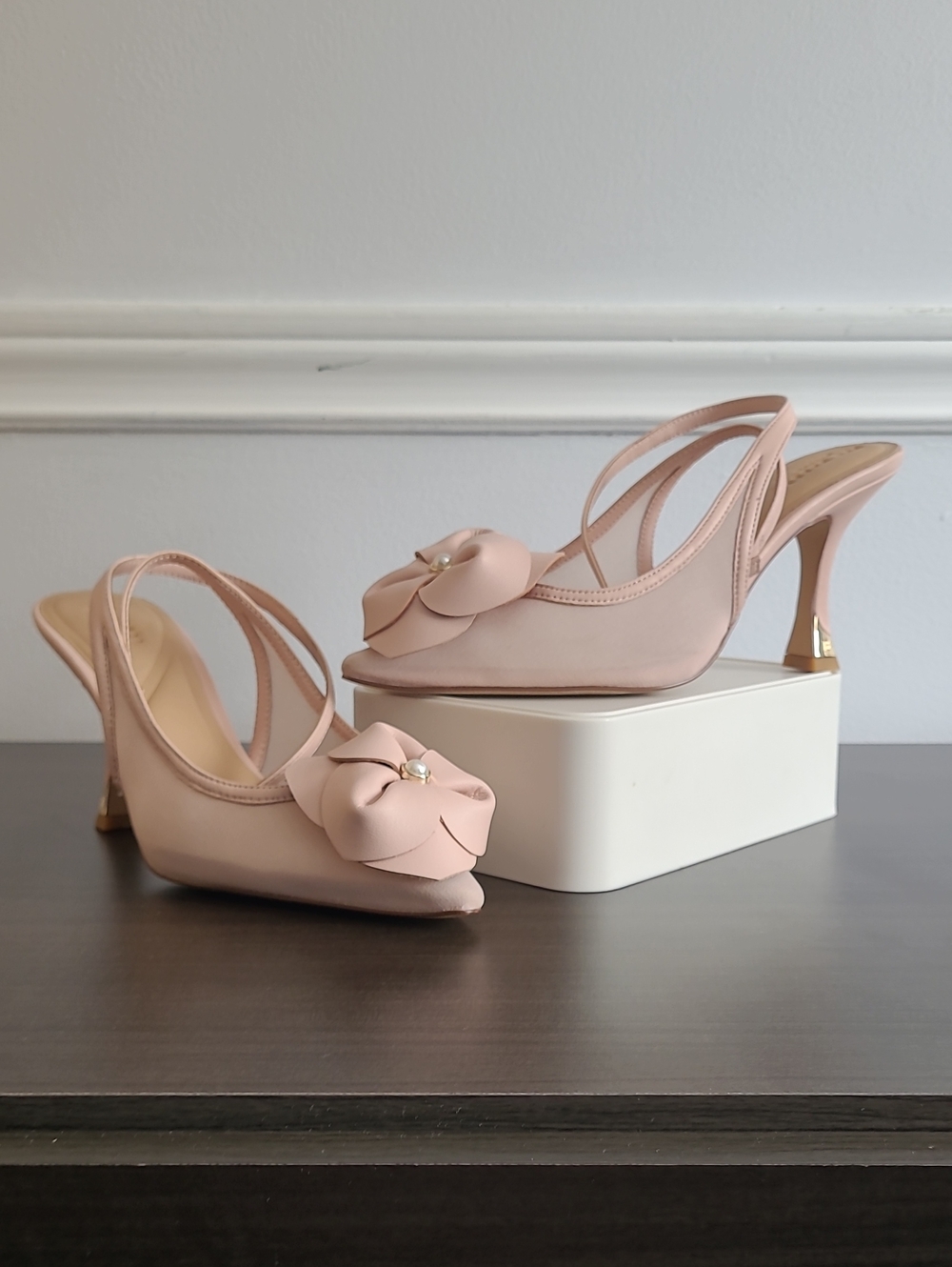 Ted Baker London - Blush Pink Maya Flower Faux Pearl Ankle Strap Pump
